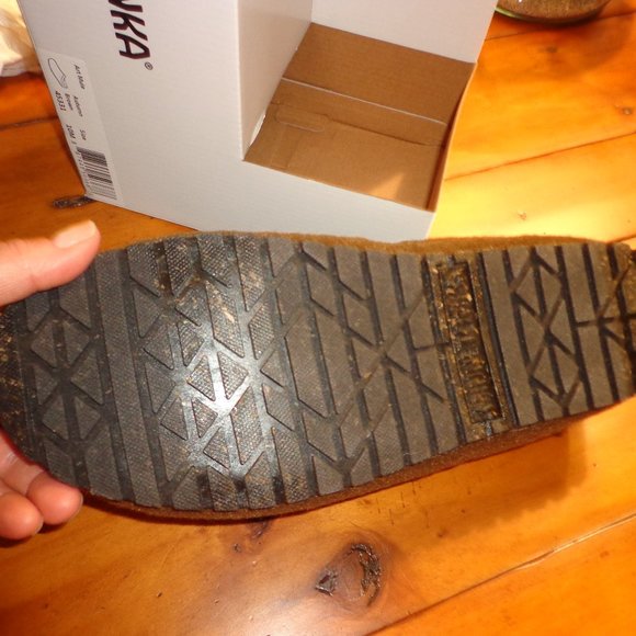 Men's NIB Minnetonka Art Mule Slippers 10M Autumn Brown Slip On - Picture 7 of 14